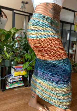 Celestial Crochet Maxi Split Skirt