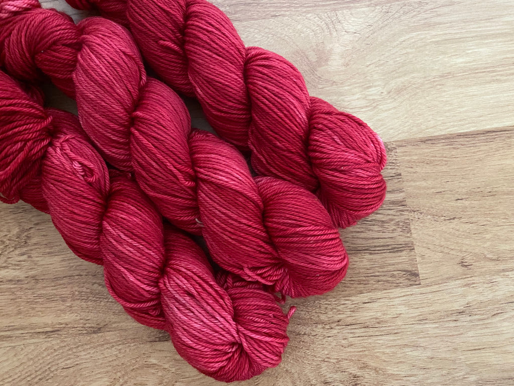 Crimson Hand Dyed Superwash Merino Yarn